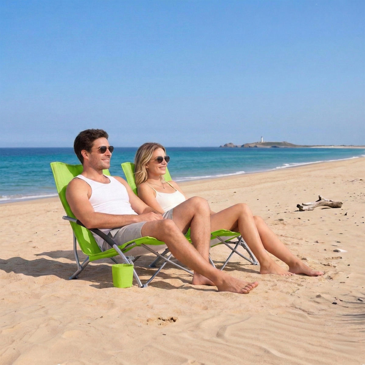 STOLICA - zelena, tekstil/metal (55/67/58cm) - Relaxdays