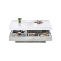 COUCHTISCH 70/70/36 cm weiß mit Hochglanzplatte 360° drehbar - Weiß, Holzwerkstoff (70/70/36cm) - OKWISH