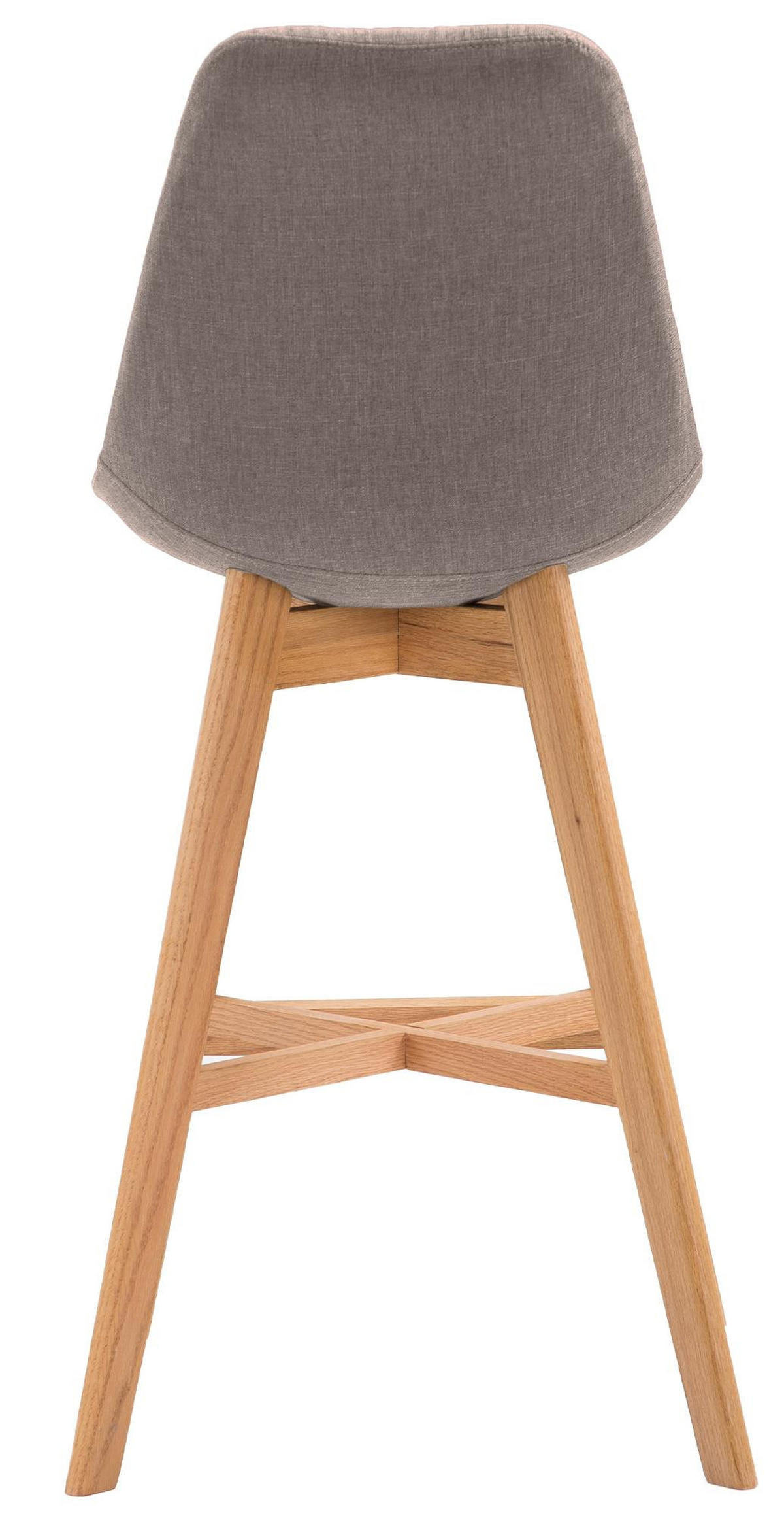 BARHOCKER 2er Set Stoff taupe - Taupe/Eukalyptusholzfarben, Holz/Textil (48/112/56cm) - CLP