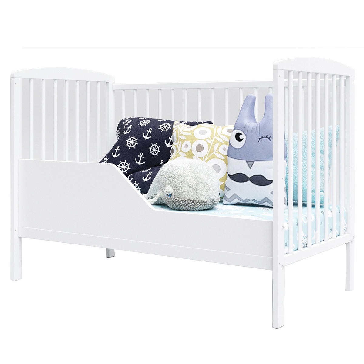 BABYBETT Nina, Mitwachsendes, Weiß - Weiß, Holz (60/120cm) - Premiers Moments