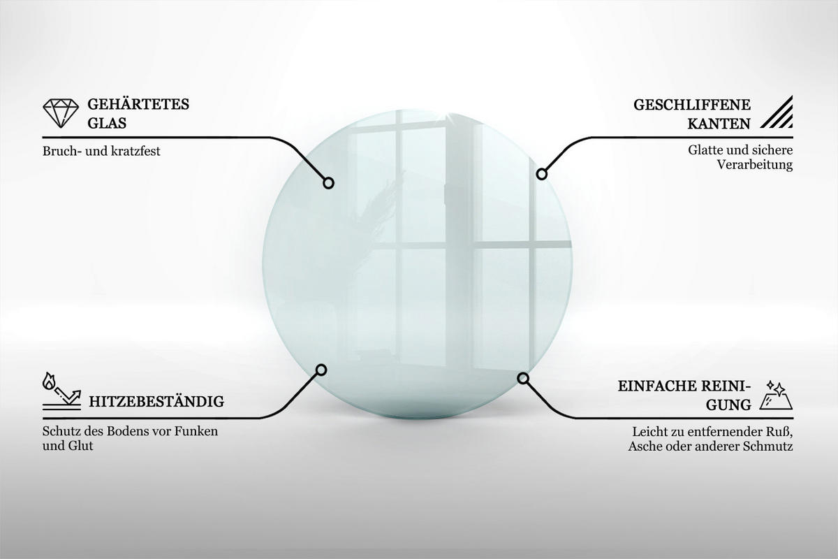 BODENSCHUTZPLATTE Ø80 cm Transparent - Transparent, Glas (80/80cm) - Wallfluent