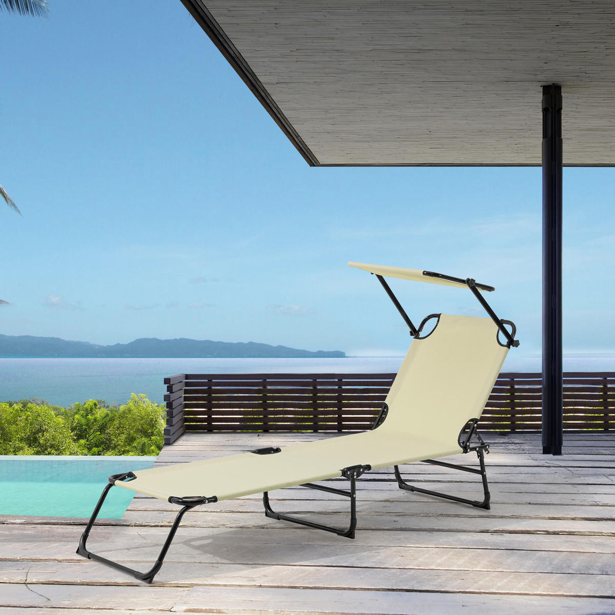 SONNENLIEGE-SET 2 TLG. Lomeda - Creme, Metall (187/27/53cm) - casa.pro