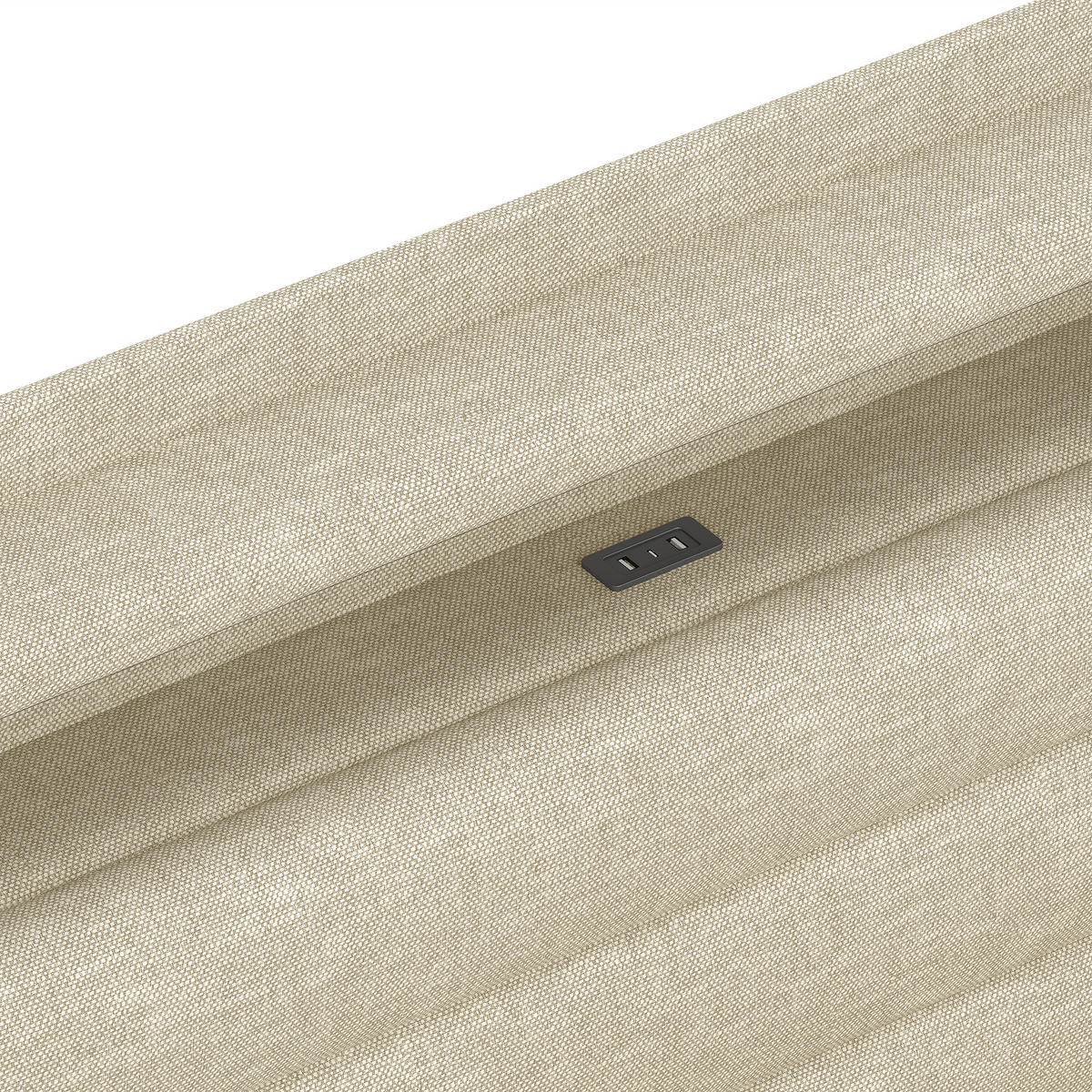 POLSTERBETT 140x200cm Beige LED Hydraulik USB Leinen - Beige, Holz (140/200cm) - FLIEKS