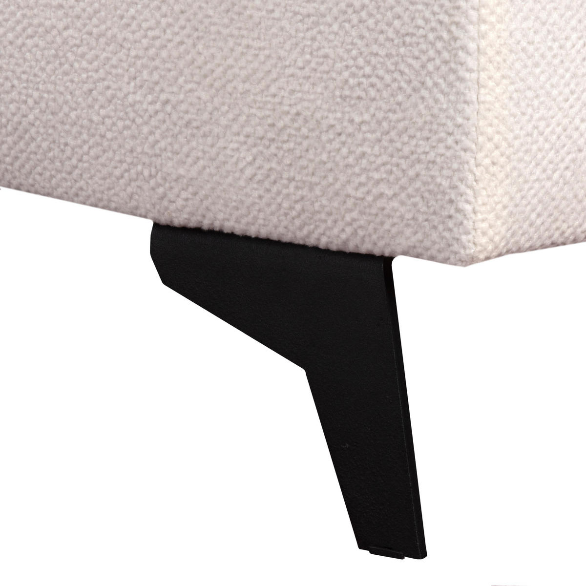 ECKSOFA VOLA Weiß Velours-Stoff mit Schlaffunktion - Weiß, Holz (270/175cm) - MASSENO