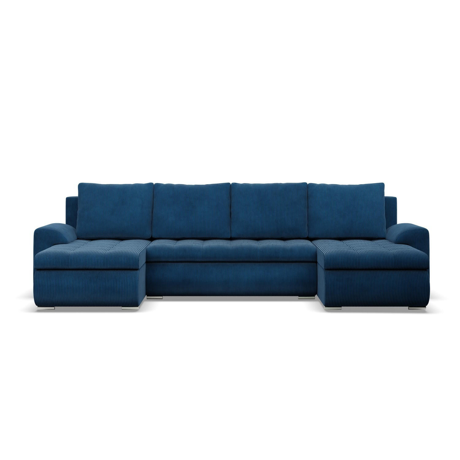 U-SOFA MIT SCHLAFFUNKTION FORESTA, Cord - Dunkelblau - Dunkelblau, Textil (302/89/159cm)