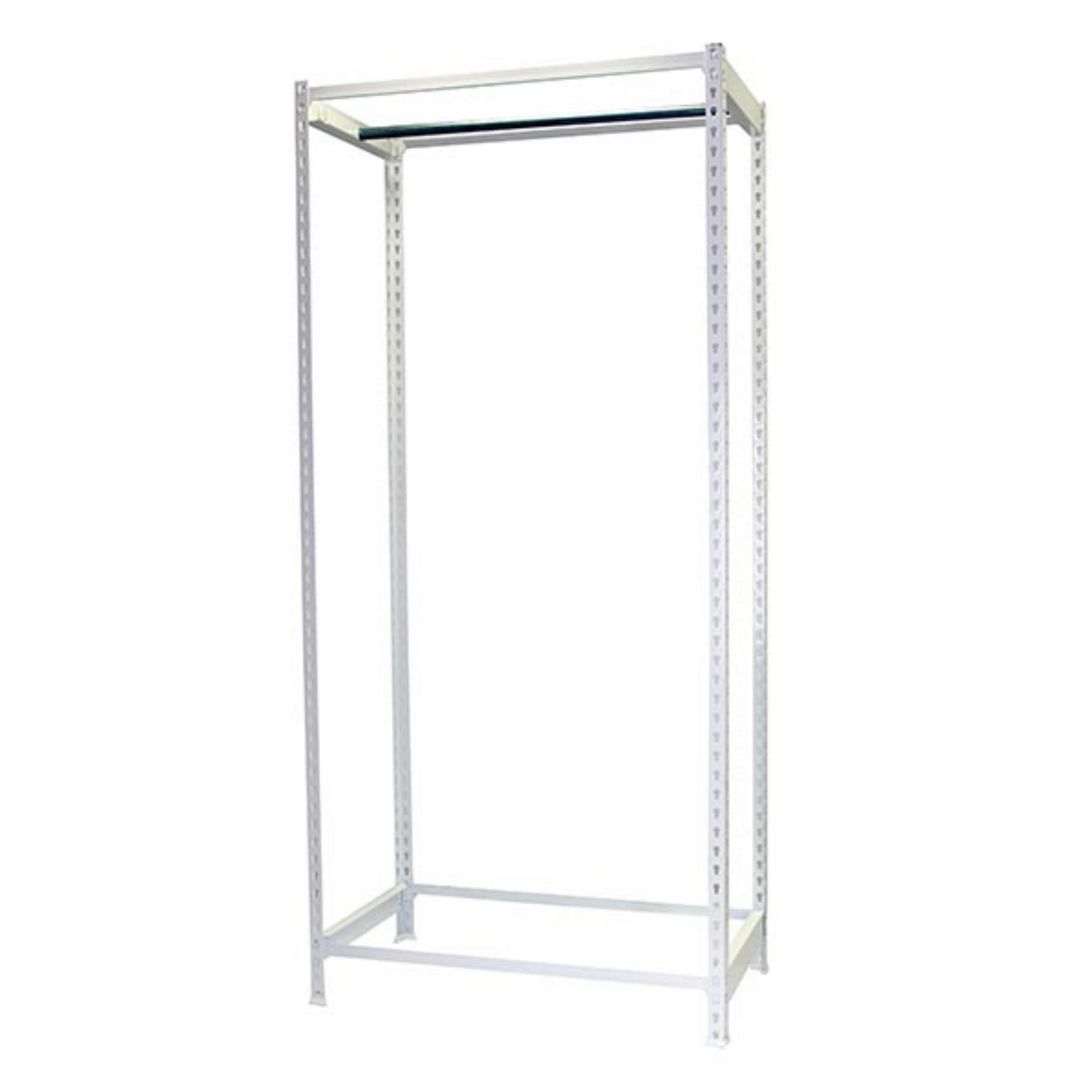 KLEIDERSTANGENREGAL Metal Einzel | HxBxT 150x90x50cm | Weiß | Kleiderständer Garderobe Klamottenregal Stangenregal Regal - Weiß, Metall (90/150/50cm) - PROREGAL
