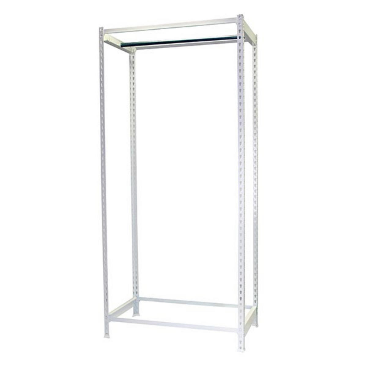 KLEIDERSTANGENREGAL Metal Einzel | HxBxT 150x120x50cm | Weiß | Kleiderständer Garderobe Klamottenregal Stangenregal Regal - Weiß, Metall (120/150/50cm) - PROREGAL