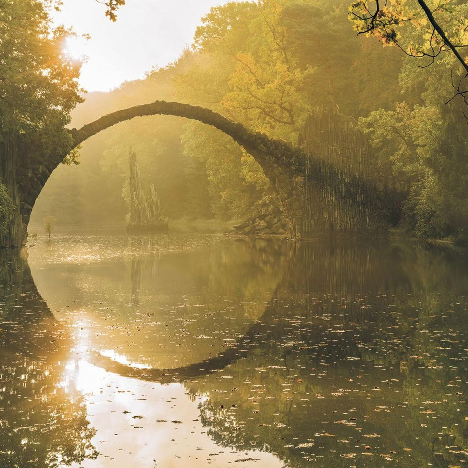 FOTOTAPETE Brücke 400 x 250 cm - Grün, Papier (400/250cm) - Sanders & Sanders