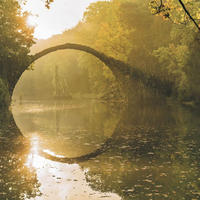 FOTOTAPETE Brücke 400 x 250 cm - Grün, Papier (400/250cm) - Sanders & Sanders