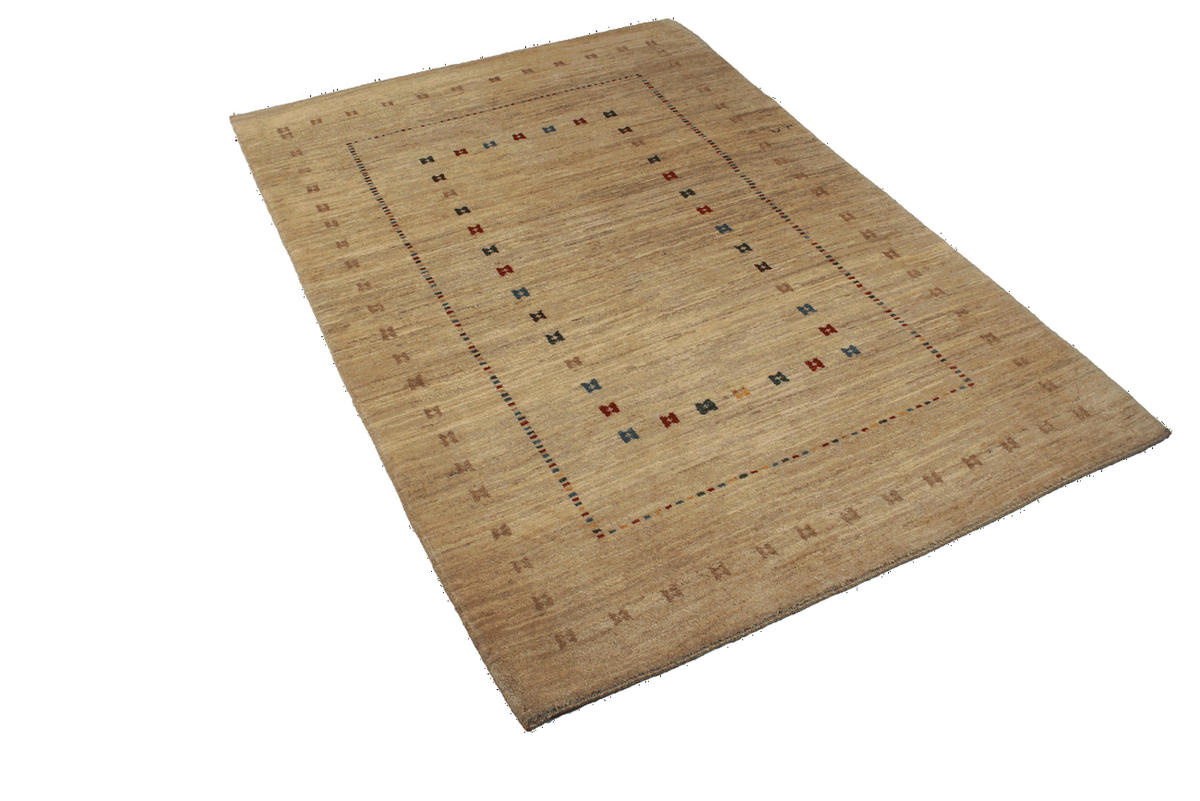 TEPPICH Rizbaf Beige 181/125 cm Schurwolle - Beige, Textil (125/181cm) - Looma