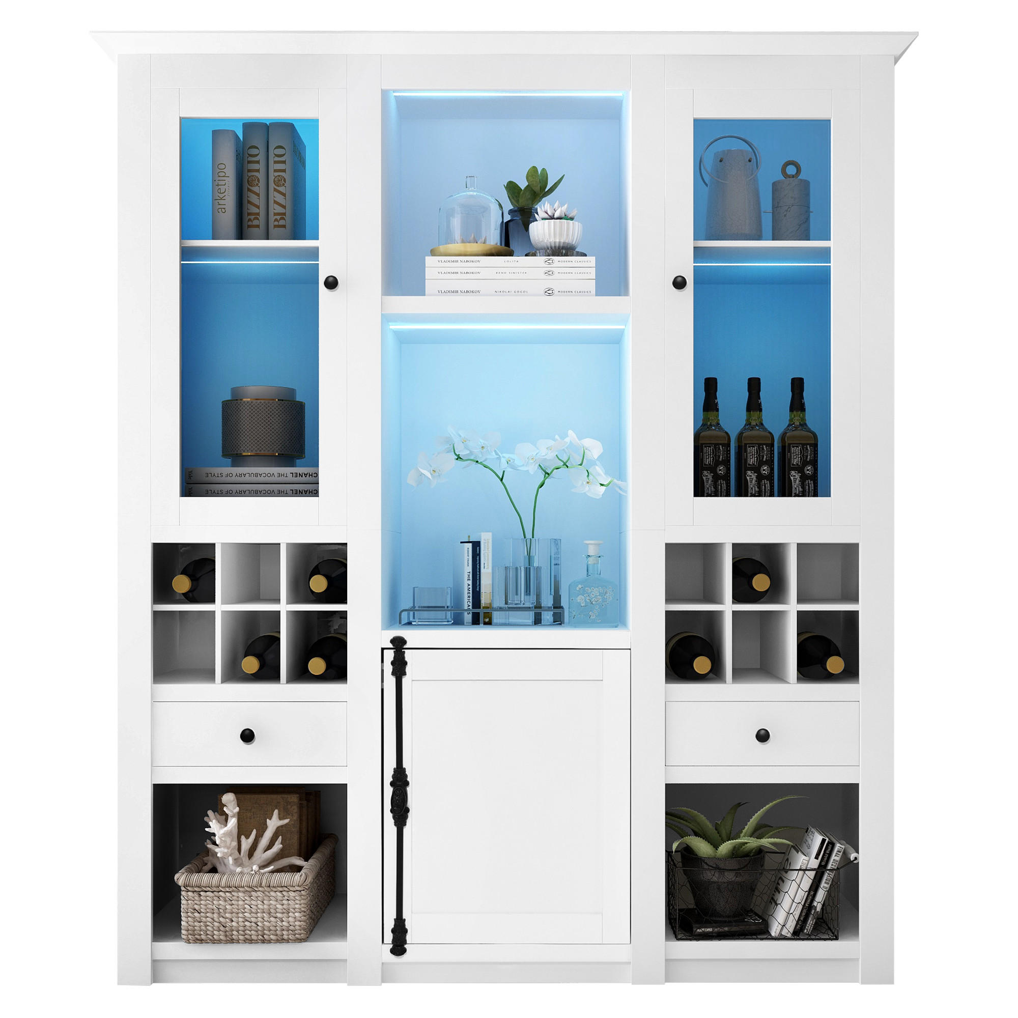ComfortXL Vitrine Weiß 143x170x45.5 cm