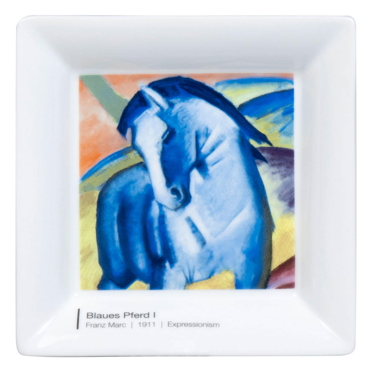 KAFFEEBECHER Vide Poche Blaues Pferd I - Franz Marc im Geschenkkarton - Naturfarben, Keramik (0.4L) - Könitz