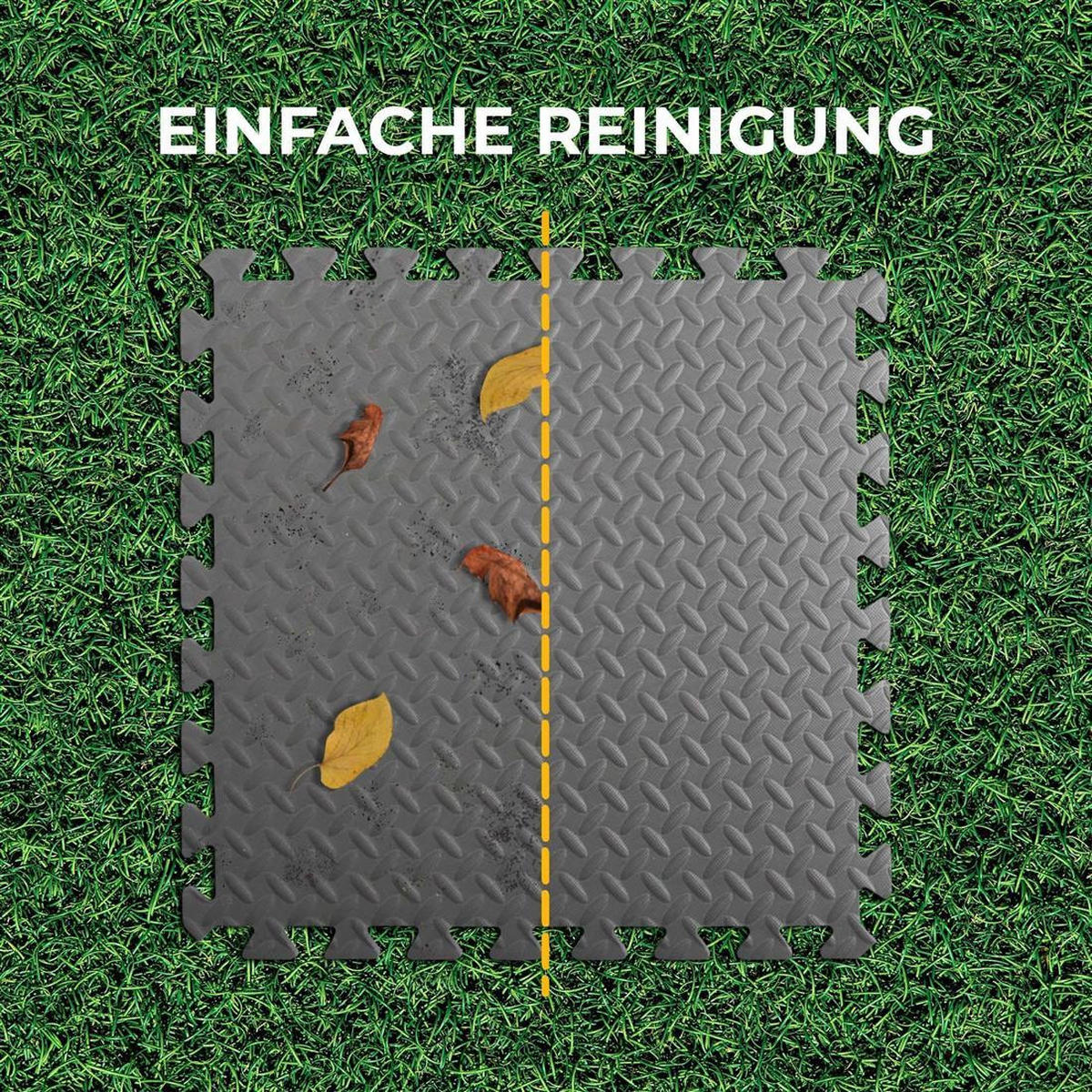 POOLBODENSCHUTZMATTE Puzzlesystem Anthrazit 52cm 16er-Pack - Anthrazit, Kunststoff (52/52cm) - Bestlivings