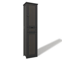 HIGHBOARD DE-38709 40/30/170 cm 2 Türen und 1 Schublade Schwarz - Schwarz, Holzwerkstoff (40/170/30cm) - ComfortXL