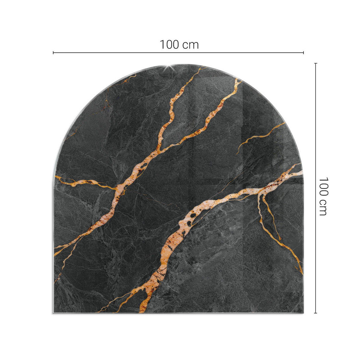 GLASPLATTE für Kamin 100x100 cm Schwarz - Schwarz, Glas (100/100/0.4cm) - ArtPrintCave