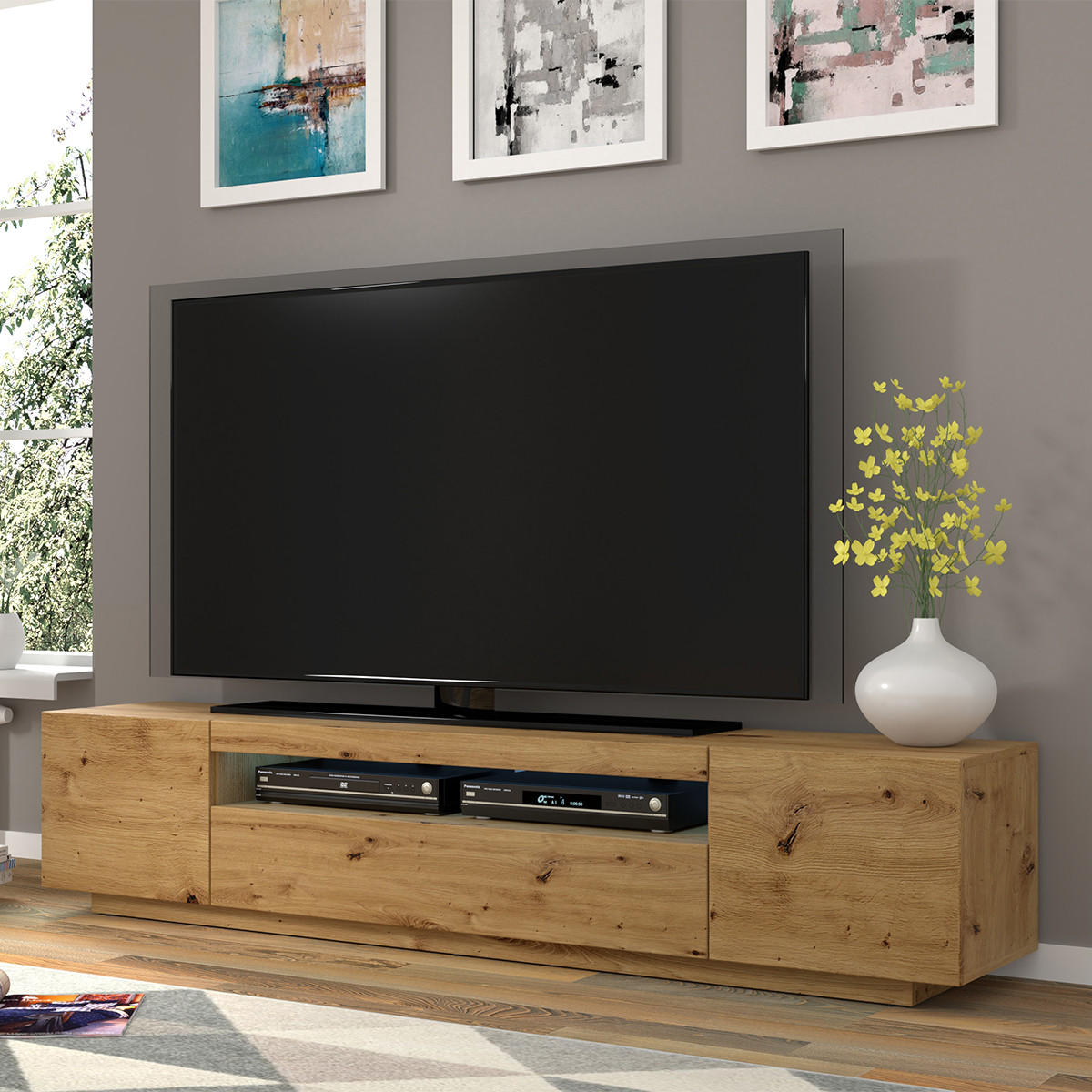 TV-MÖBEL Aurus Holz - Braun, Holzwerkstoff (200/36/37cm) - Petits-meubles