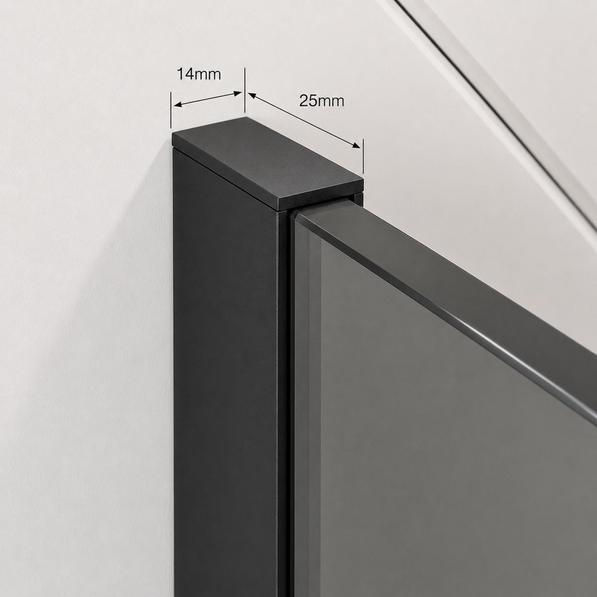 DUSCHWAND Rizani - 70 x 200 cm - Schwarz - Walk-In Duschabtrennung aus Rauchglas - Anthrazit/Schwarz, Glas (70/200cm) - Badplaats
