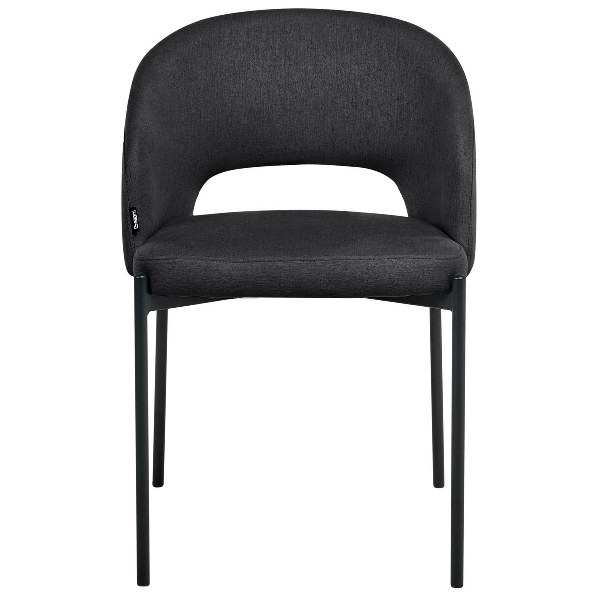 ESSZIMMERSTUHL 2er-Set Stoff Schwarz Penny - Schwarz, Textil (46/76/50cm) - Beliani