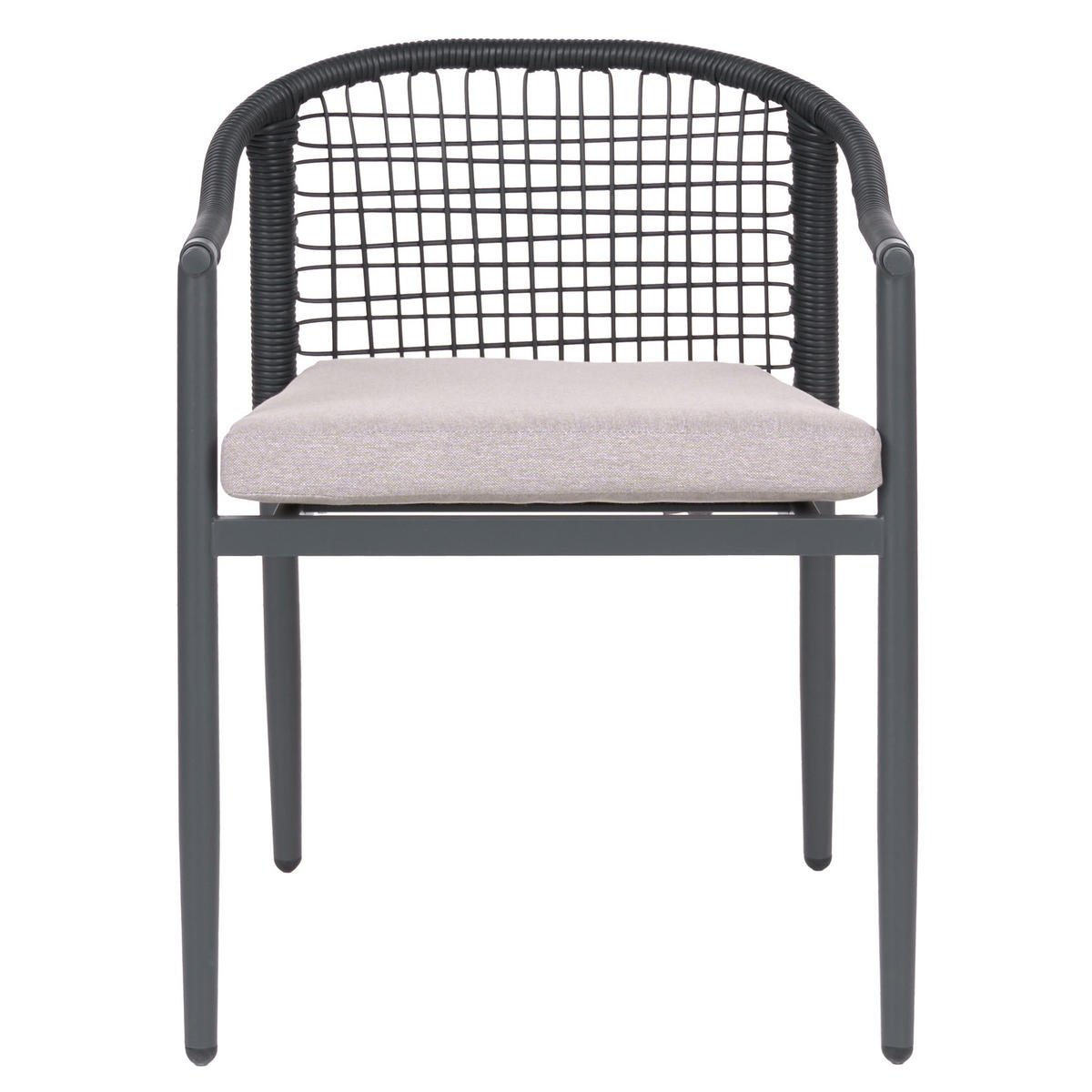 STUHL 4er-Set und Sitzkissen Metall Schwarz Ozzero - Schwarz, Metall (55/76/60cm) - Beliani