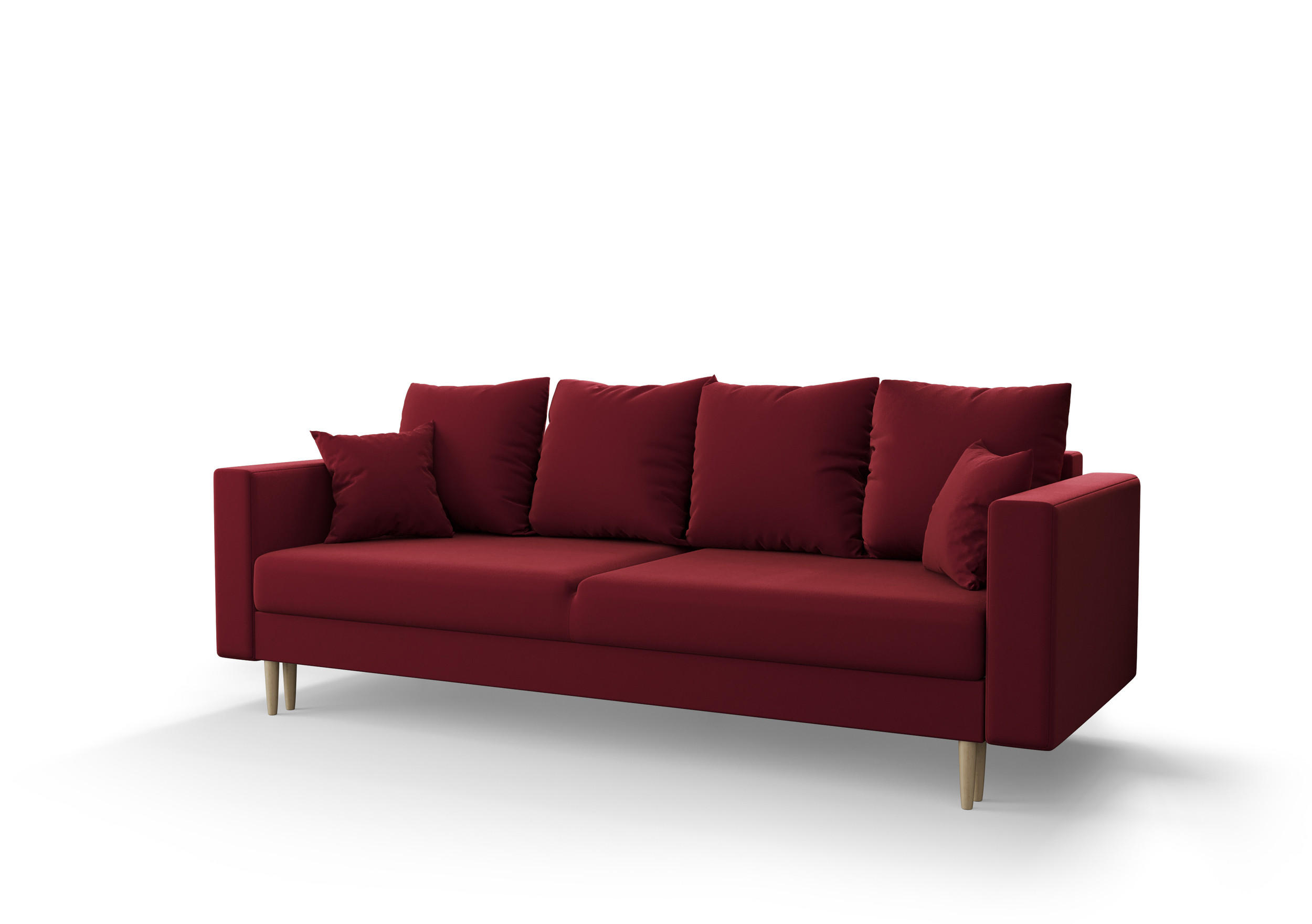 SOFA KRISTI mit Schlaffunktion ITAKA 34 Sofa mit Stauraum - Rot, Textil (90/87/230cm) - Bedante