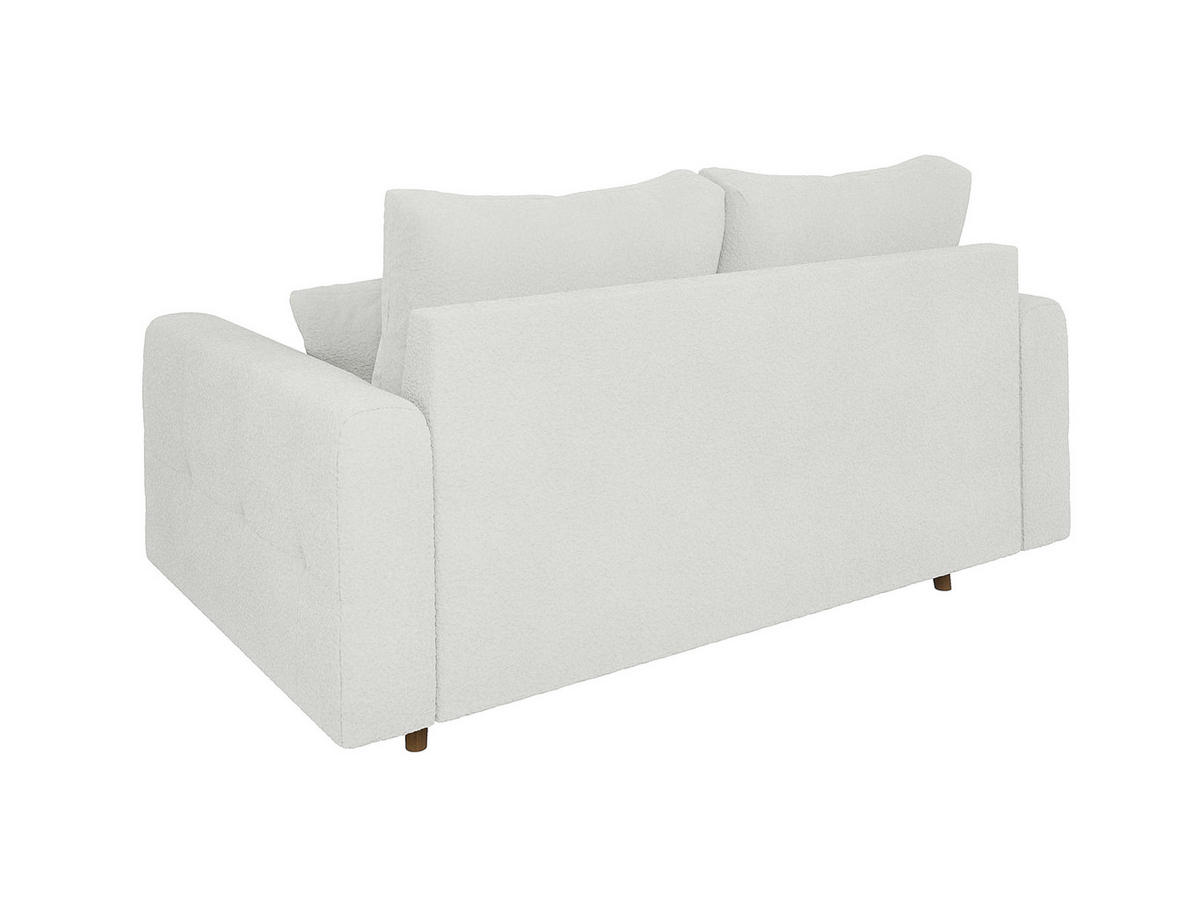 SITZGARNITUR 3+2 Henrik Weiß Boucle - Weiß/Braun, Holz/Textil (210/81/93cm) - S-Style Möbel