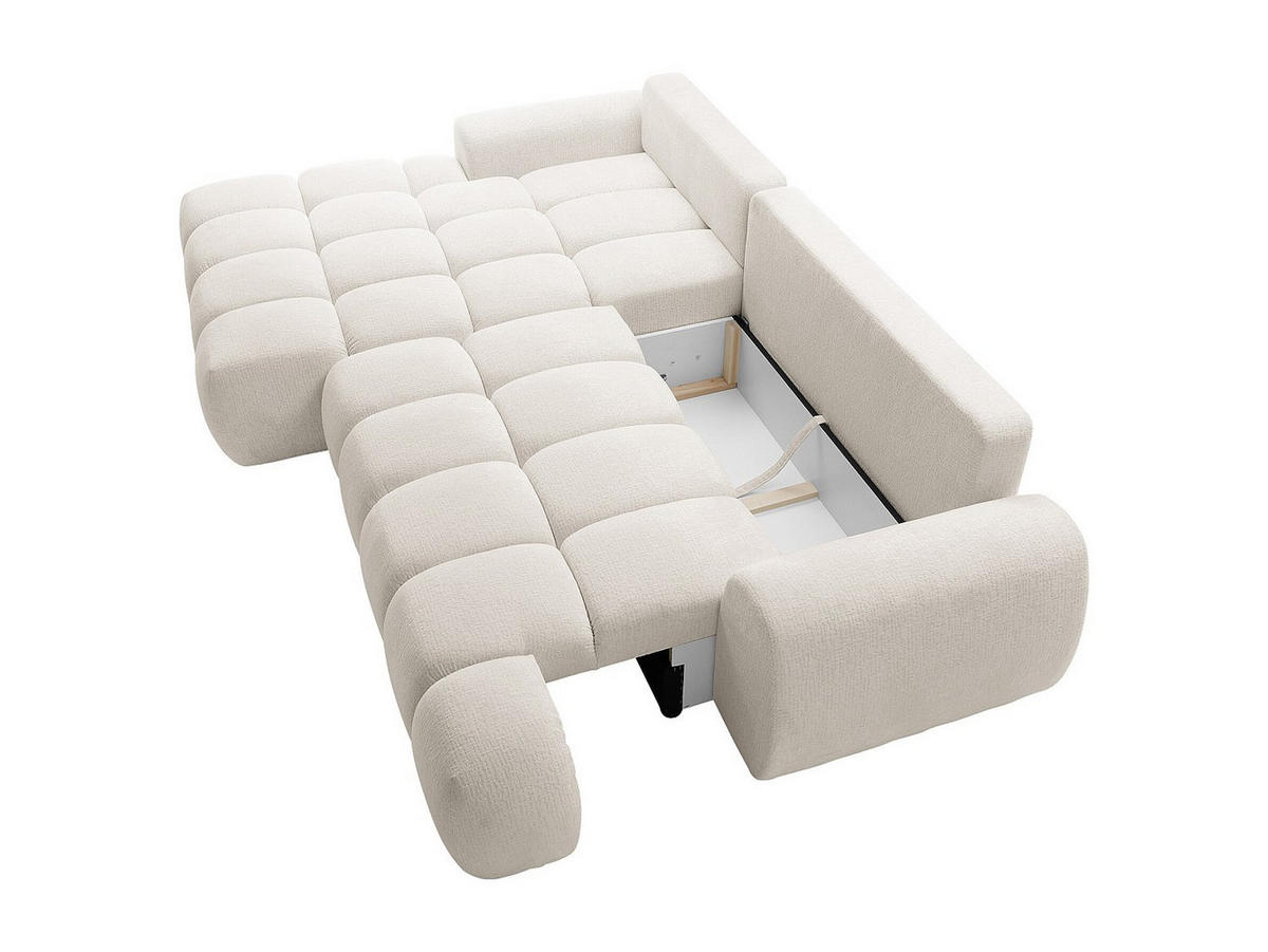 ECKSOFA mit Schlaffunktion - Ecke links - Chenille - Beige - FARNETA - Beige, Textil (280/177cm) - Vente-Unique