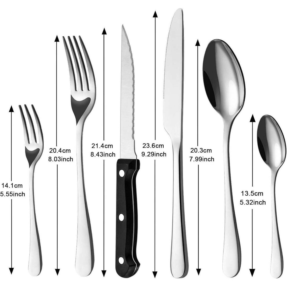 BESTECKSET 36-teilig für 6 Personen Edelstahl Hochglanzpoliert Spülmaschinenfest - Silberfarben, Metall