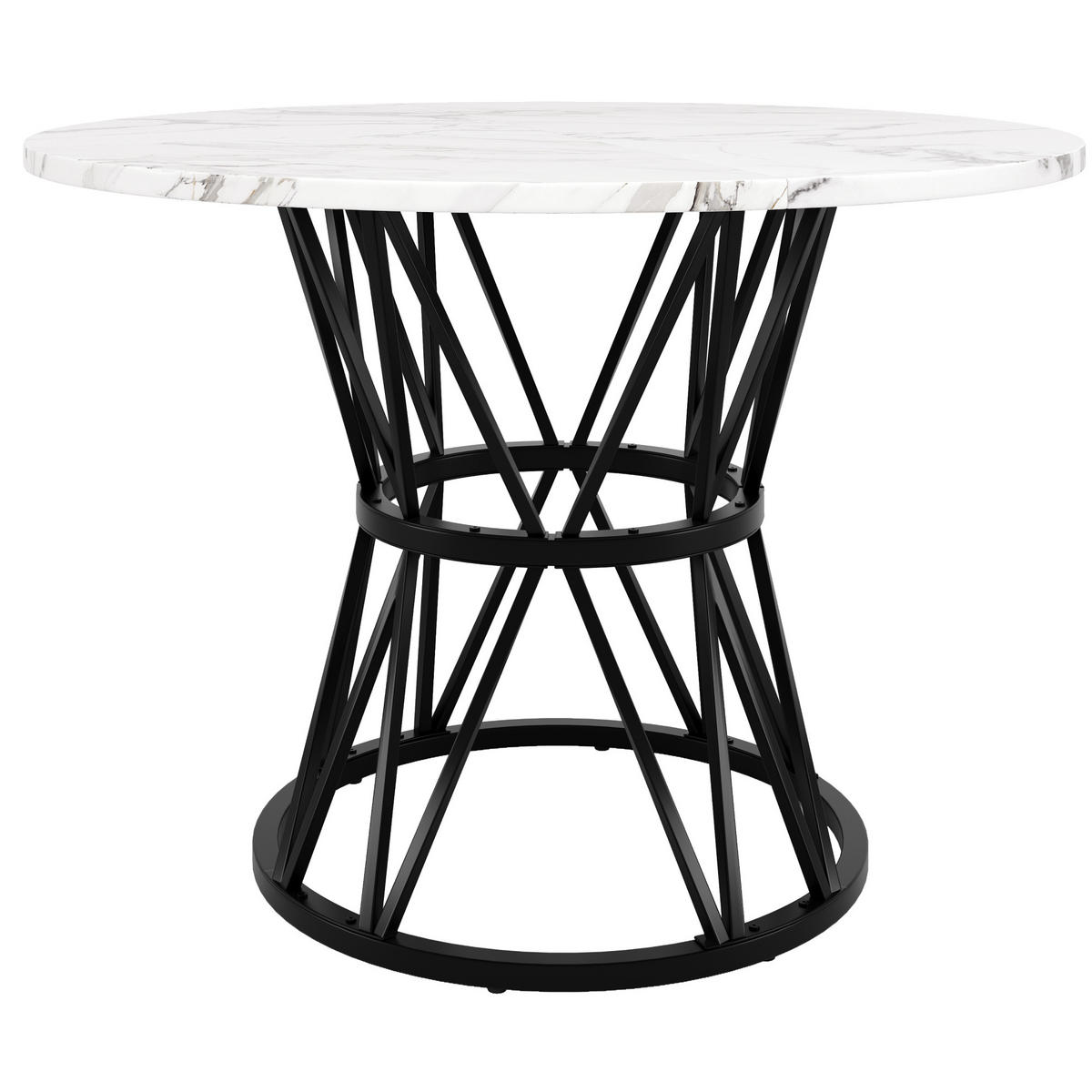 JÍDELNÍ stůl 100/100/76 cm černý z MDF s mramorovým dekorem a nastavitelnými nožkami - černá, kompozitní dřevo (100/100/76cm) - OKWISH