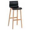 BARHOCKER Holz schwarz - Eukalyptusholzfarben/Schwarz, Holz (41/101/46cm) - CLP
