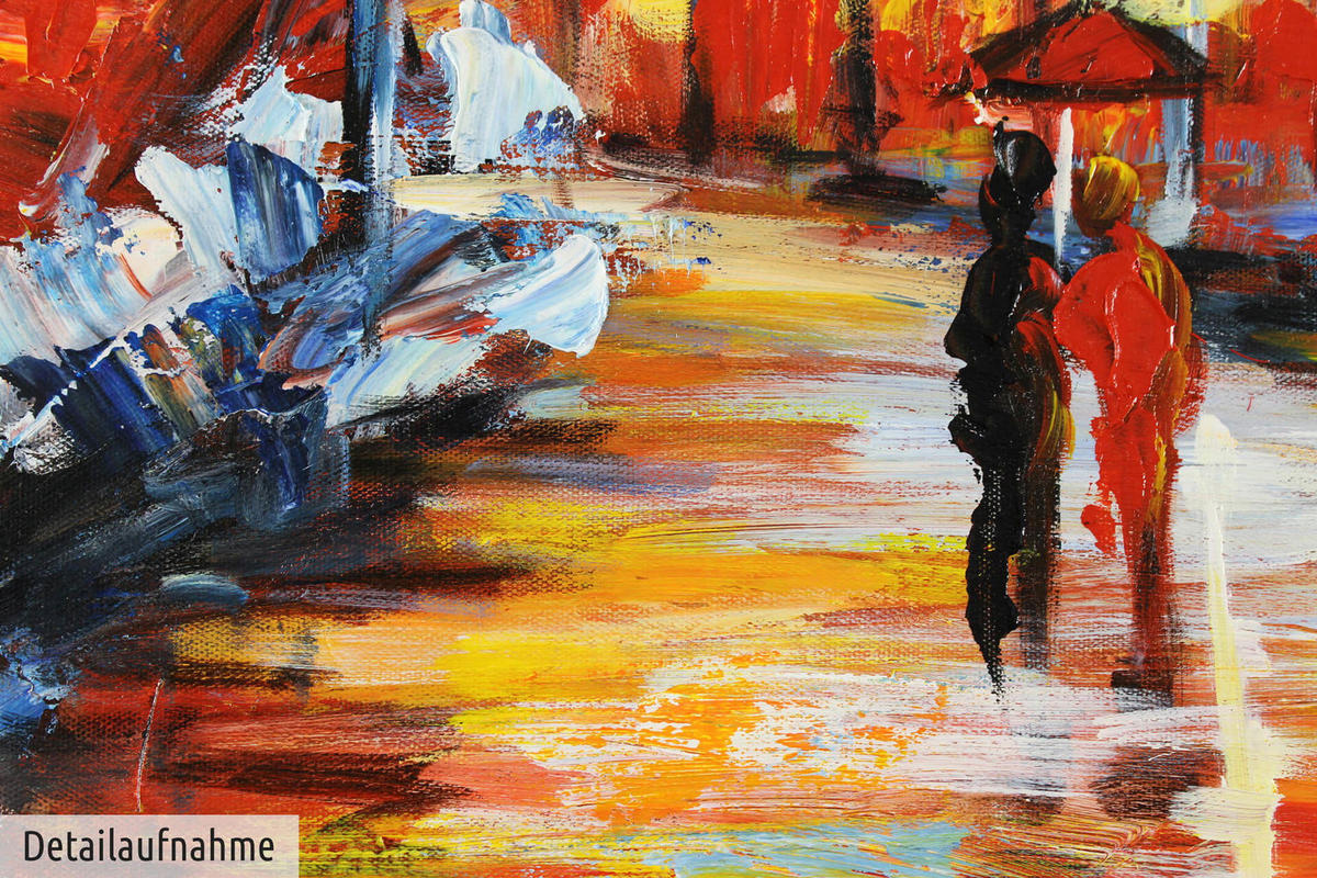 ACRYLBILD HANDGEMALT 90/60 cm - Rot, Holz/Textil (1.5/60cm) - KUNSTLOFT