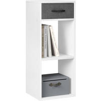 BÜCHERREGAL mit 3 Ebenen, 32.4x80x30 cm, Weiß - Weiß, Holzwerkstoff/Textil (32.4/80/30cm) - Woltu