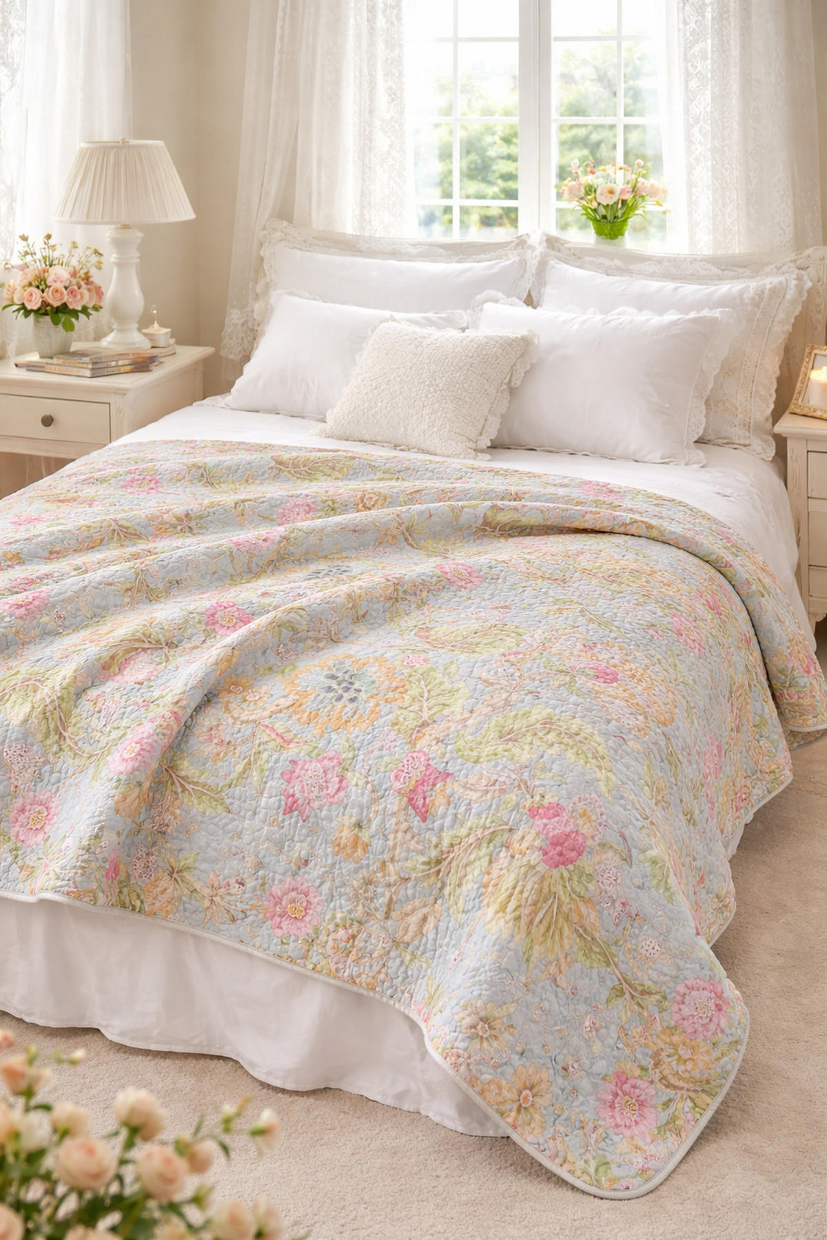 WOHNDECKE Baumwolle 140x180 cm Quilt-Optik – Gesteppt, Weich & Modern - Multicolor, Naturmaterialien (140/180cm) - AU Maison