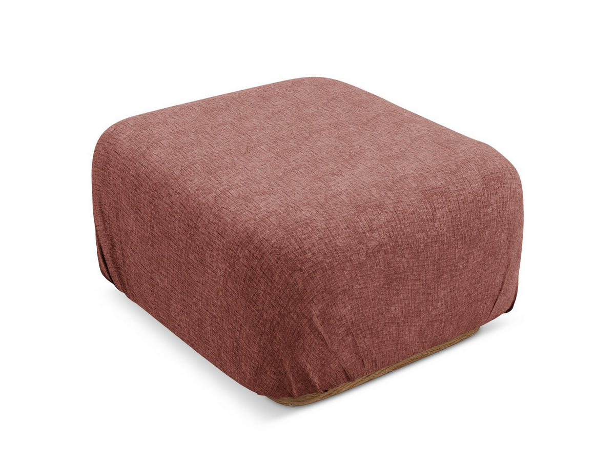 POUF Chenille Stoff Pink - Pink/Hellrosa, Holz/Textil (83/95/41cm) - Makamii