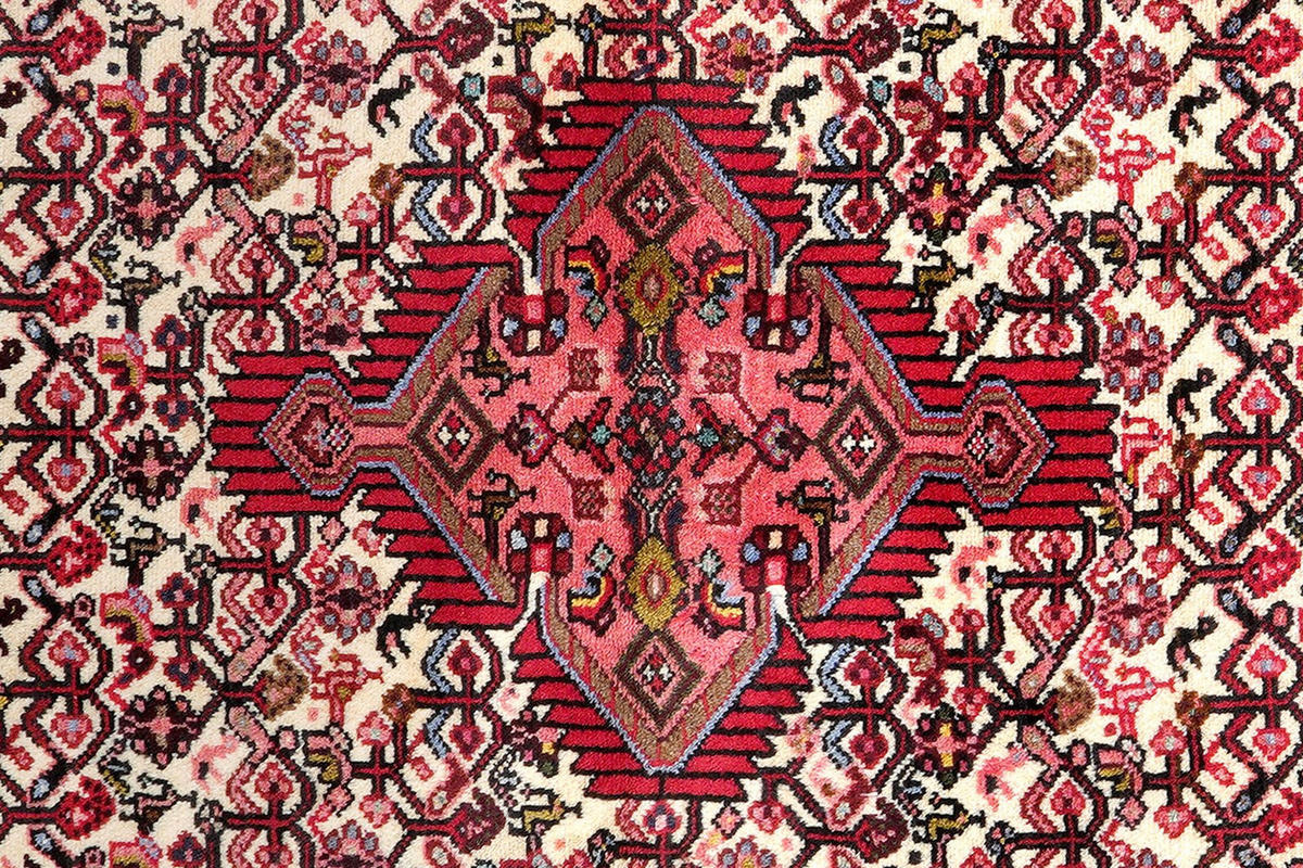 LÄUFER Orient handgeknüpft Assadabad Beige, Rot 209/79 cm Schurwolle - Beige/Rot, Textil (79/209cm) - Looma