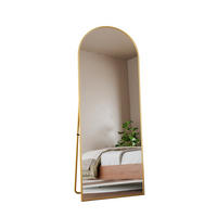 GANZKÖRPERSPIEGEL 180x80 cm, Standspiegel mit Metallrahmen, Gold - Goldfarben, Metall (4/189/89cm) - PARAFTA HOME