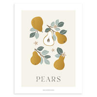 POSTER Birne, 30x40 cm - Beige/Dunkelgelb, Papier (30/1/40cm) - Lilipinso