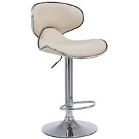 BARHOCKER Famir Kunstleder Creme Silber - Creme, Leder (46/88/49cm) - DELUKE