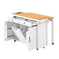 KÜCHENINSEL mit ausziehbarer Arbeitsplatte weiß 120×40-75×92 cm aus MDF - Weiß, Holzwerkstoff (120/92/75cm) - Luhomfu
