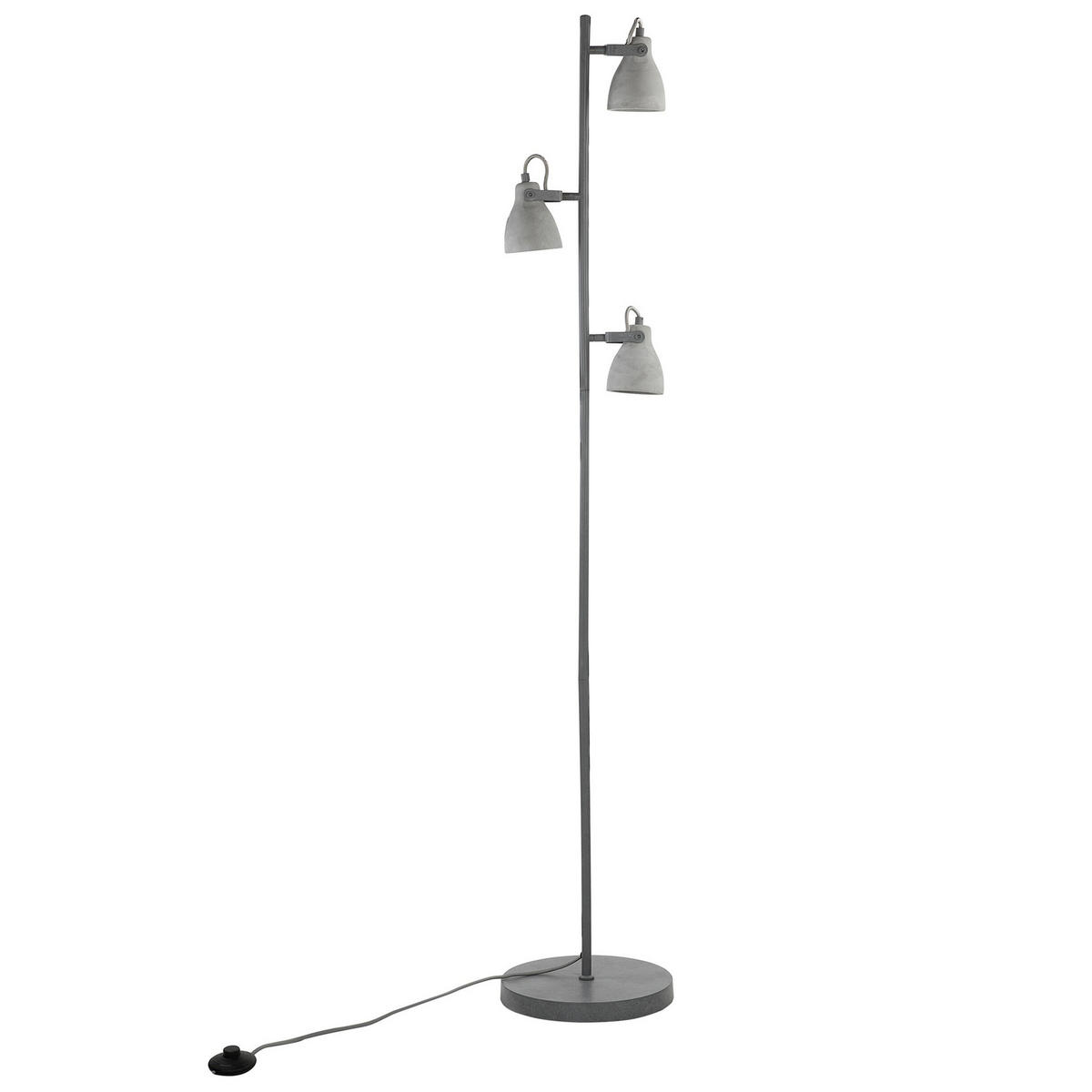 STEHLAMPE Mistago 28/28/163 cm - Grau, Metall (28/28/163cm) - Beliani