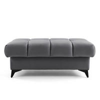 POUF PUDDING 110 x 60 cm Velours Dunkelgrau - Dunkelgrau/Schwarz, Holz/Textil (110/43/60cm) - Muffo
