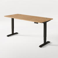 SCHREIBTISCH Elektrisch Höhenverstellbarer HomePro 180x80cm Schwarz/Massive Eiche mit Memory-Funktion, Anti-Kollisions Technologie - Eichefarben/Schwarz, Holz (80/180/63.5cm) - Desktronic
