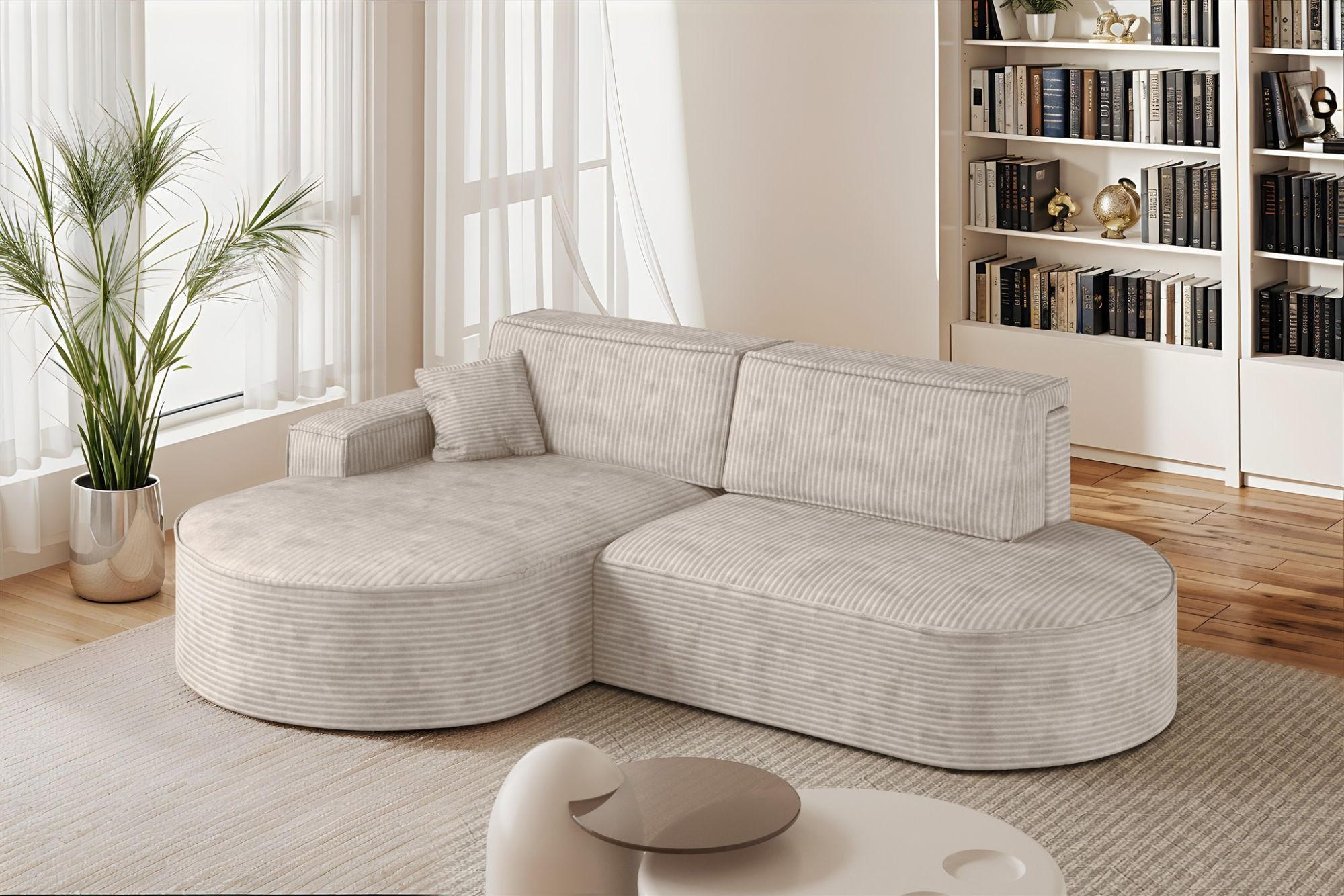 ECKSOFA Venedig Mit Schlaffunktion - Weiß, Holzwerkstoff/Textil (278/179cm) - Fun Möbel