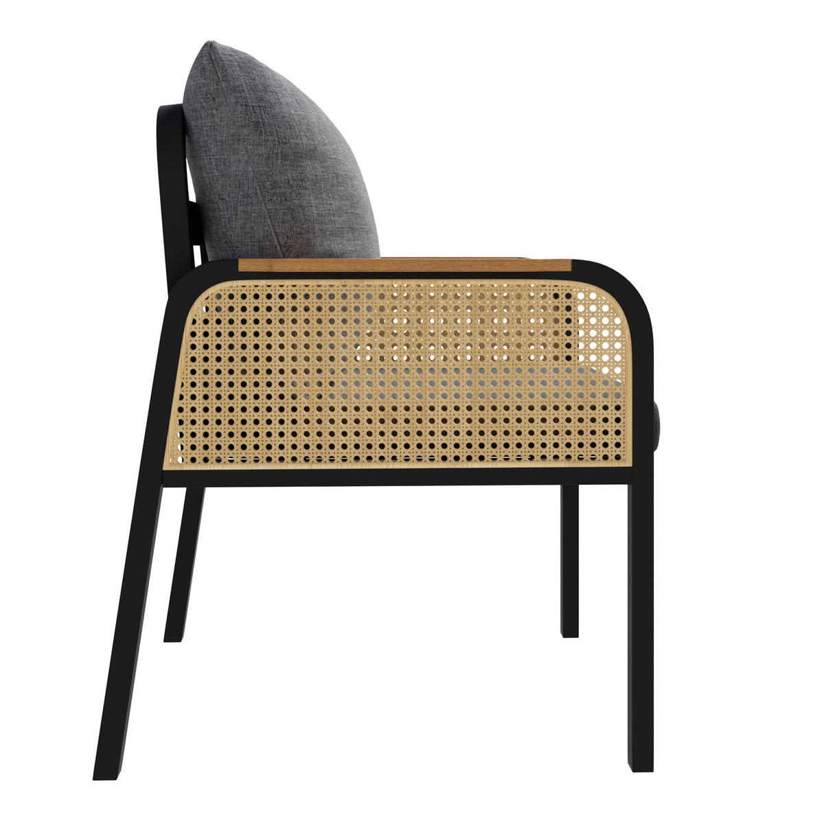 GARTENMÖBEL-SET Modernes 6-tlg. Schwarz - Schwarz, Metall - ComfortXL