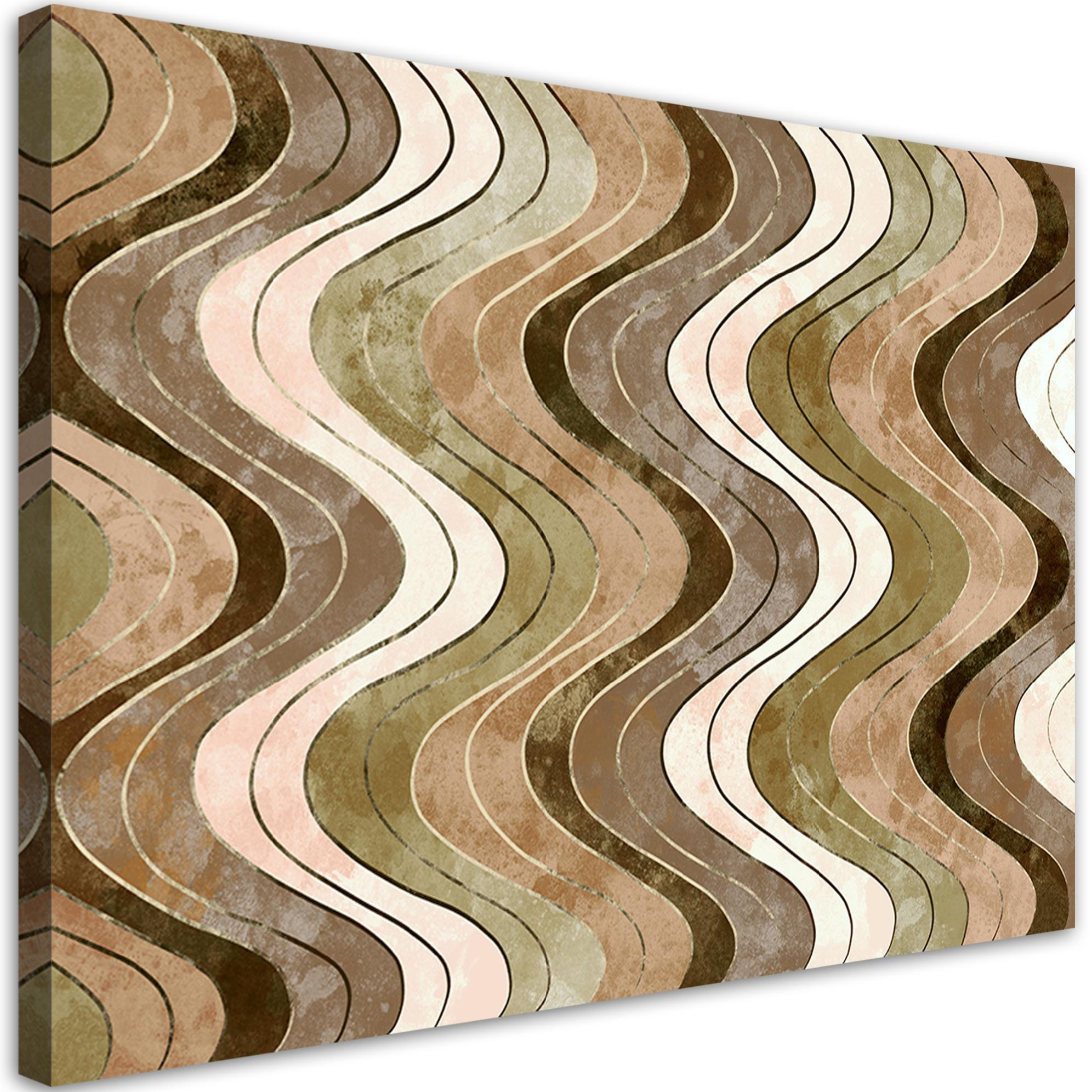 WANDBILD vertikale wellige linien - Braun, Textil (60/40cm) - Feeby