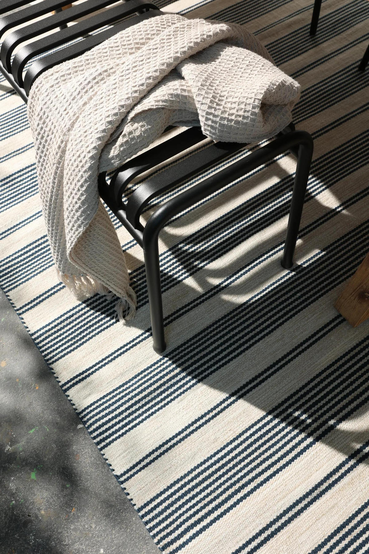 OUTDOORTEPPICH Rida Beige/Blau 120/170 cm - Blau/Beige, Kunststoff/Textil (120/170cm) - benuta