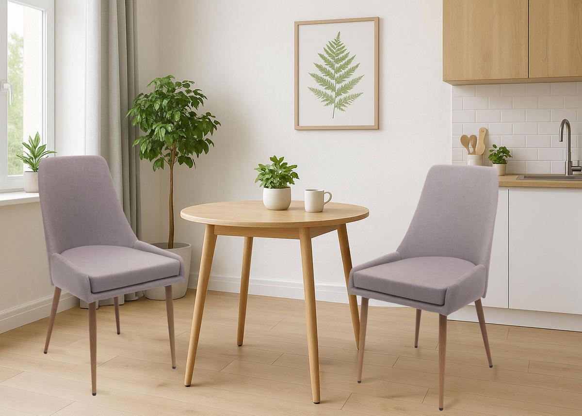 ESSZIMMERSTUHL Hellgrau 2er-Set - Hellgrau, Textil (50/92/60cm) - MCW