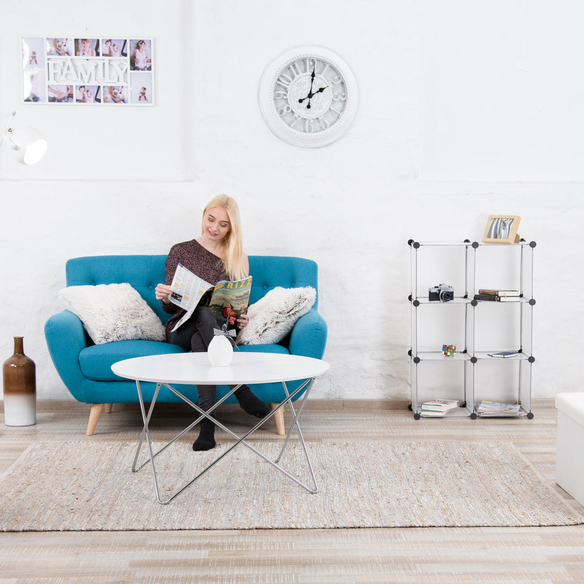 POLICOVÝ systém - priehľadné, kov/plast (96/65/32cm) - Relaxdays