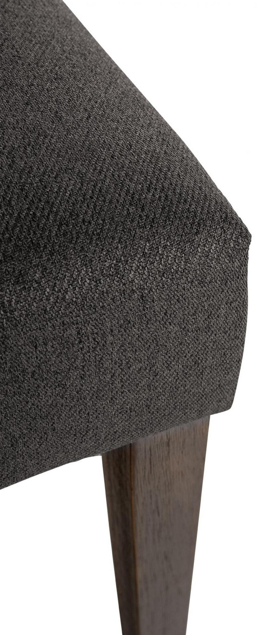STUHL 2er Set Stoff dunkelgrau - Dunkelgrau/Walnussfarben, Holz/Textil (45/98/63cm) - CLP