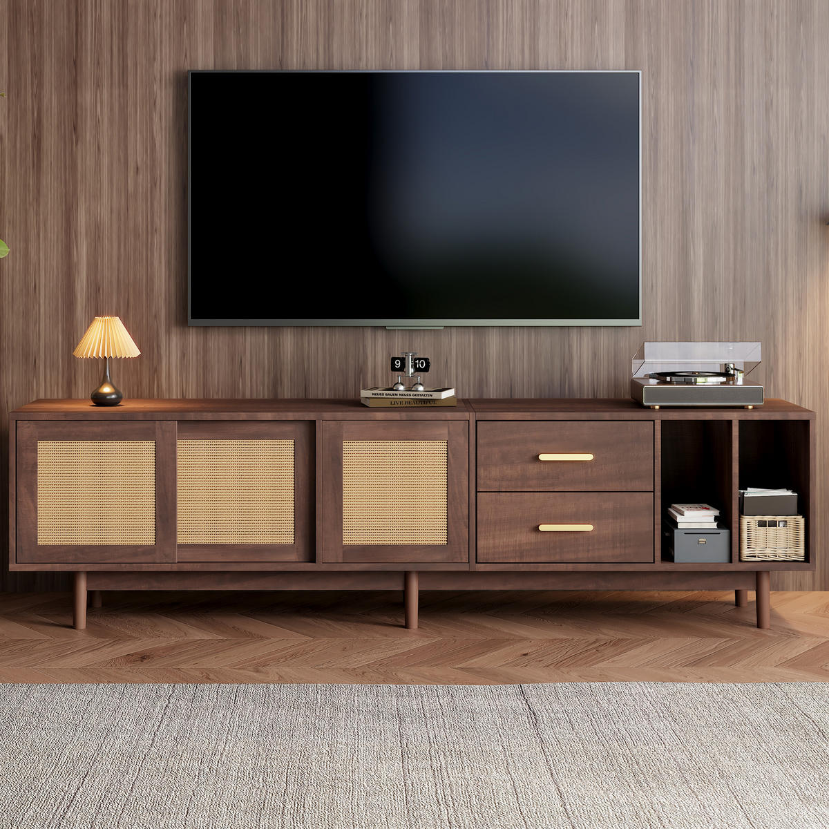 TV-MÖBEL Palermo Braun 190/40/52 cm - Braun, Holzwerkstoff (190/52/40cm) - PANGIVO