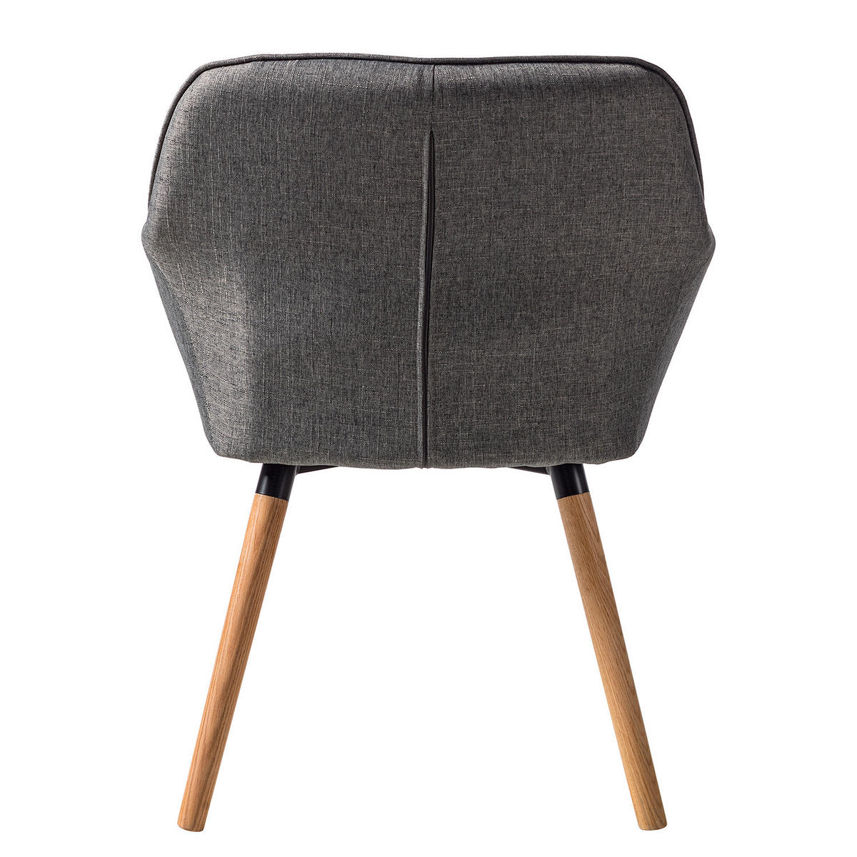 ARMLEHNENSTUHL - Webstoff / Eiche massiv - Grau, Textil (65/80/65cm) - home24